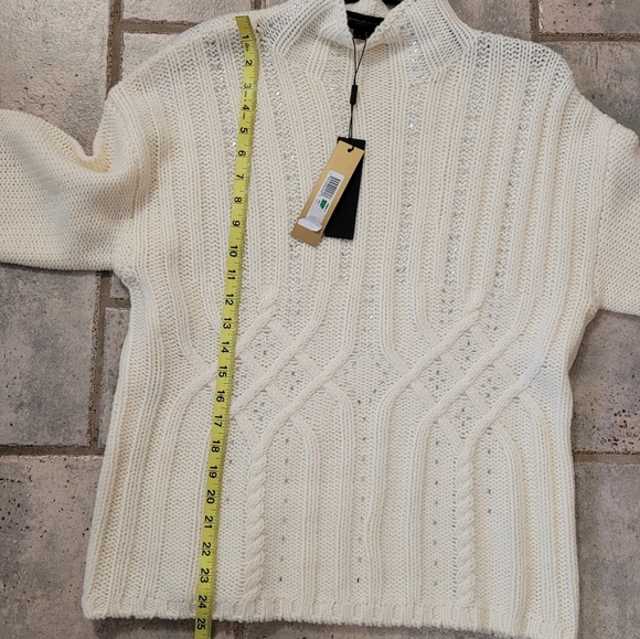NWT Donna Karan Off White Knit Sweater sz L - Picture 10 of 14